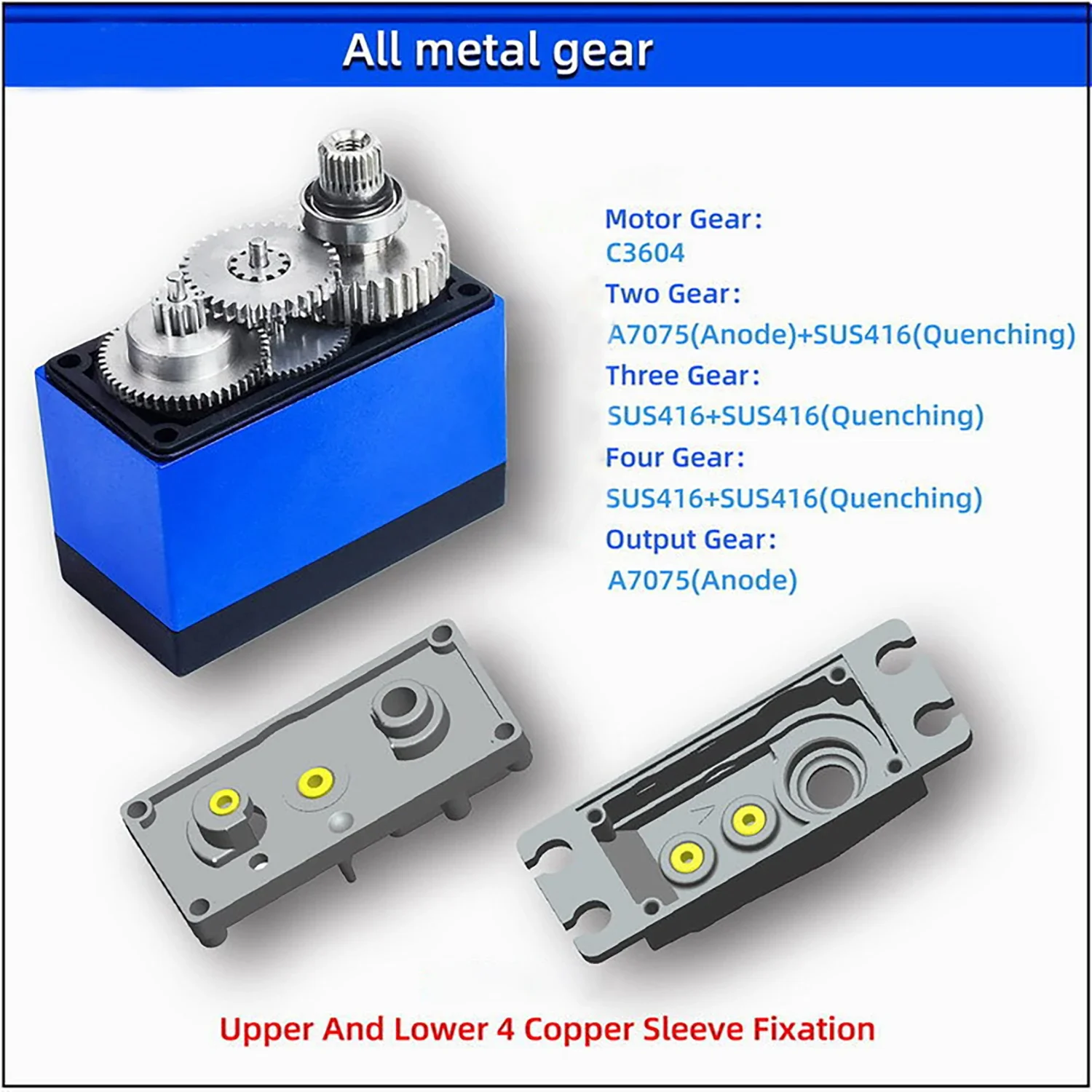 SPT5325LV 360 Degree Continuous Rotation 25KG Digital Metal Gear Double Axis Servo 4.8-6V for Arduino RC Robot DIY Model Parts