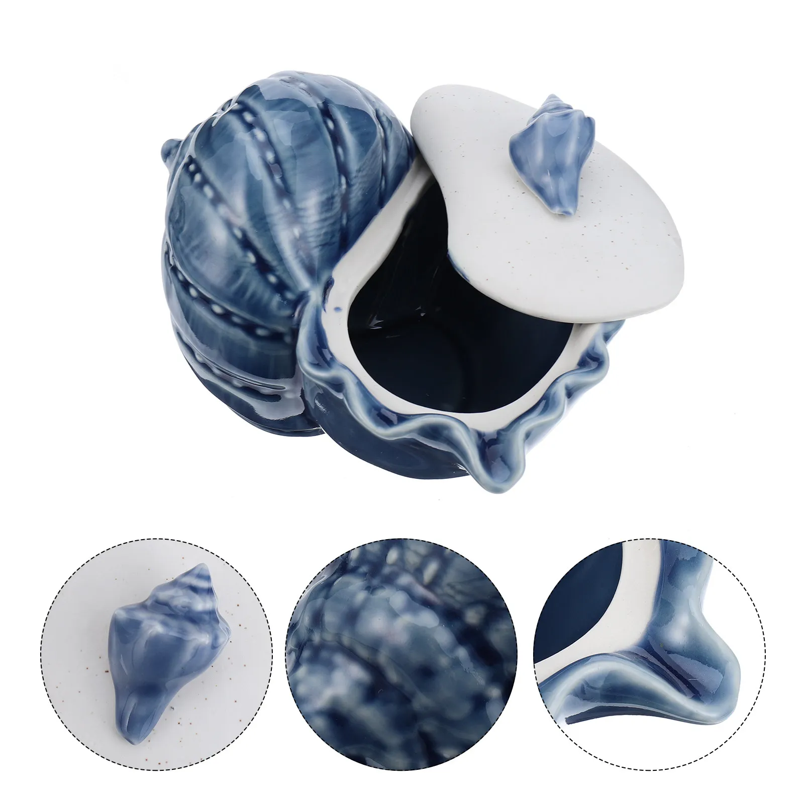 

1 шт. Очаровательная керамическая шкатулка для украшений в форме ракушки, гладкая, полированная, из премиального материала, безопасная и экологичная, для хранения колец и ожерелий