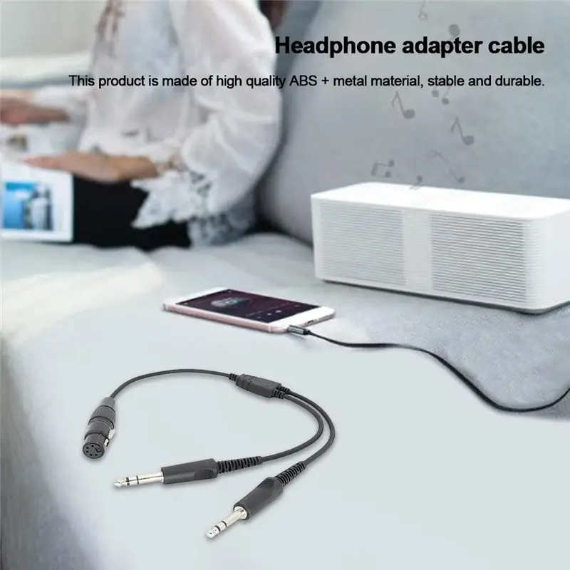 Top Deals Aviation XLR To GA Dual Plug 5 Pin Aviation Headset Connector Aircraft Headphone Connector Cable