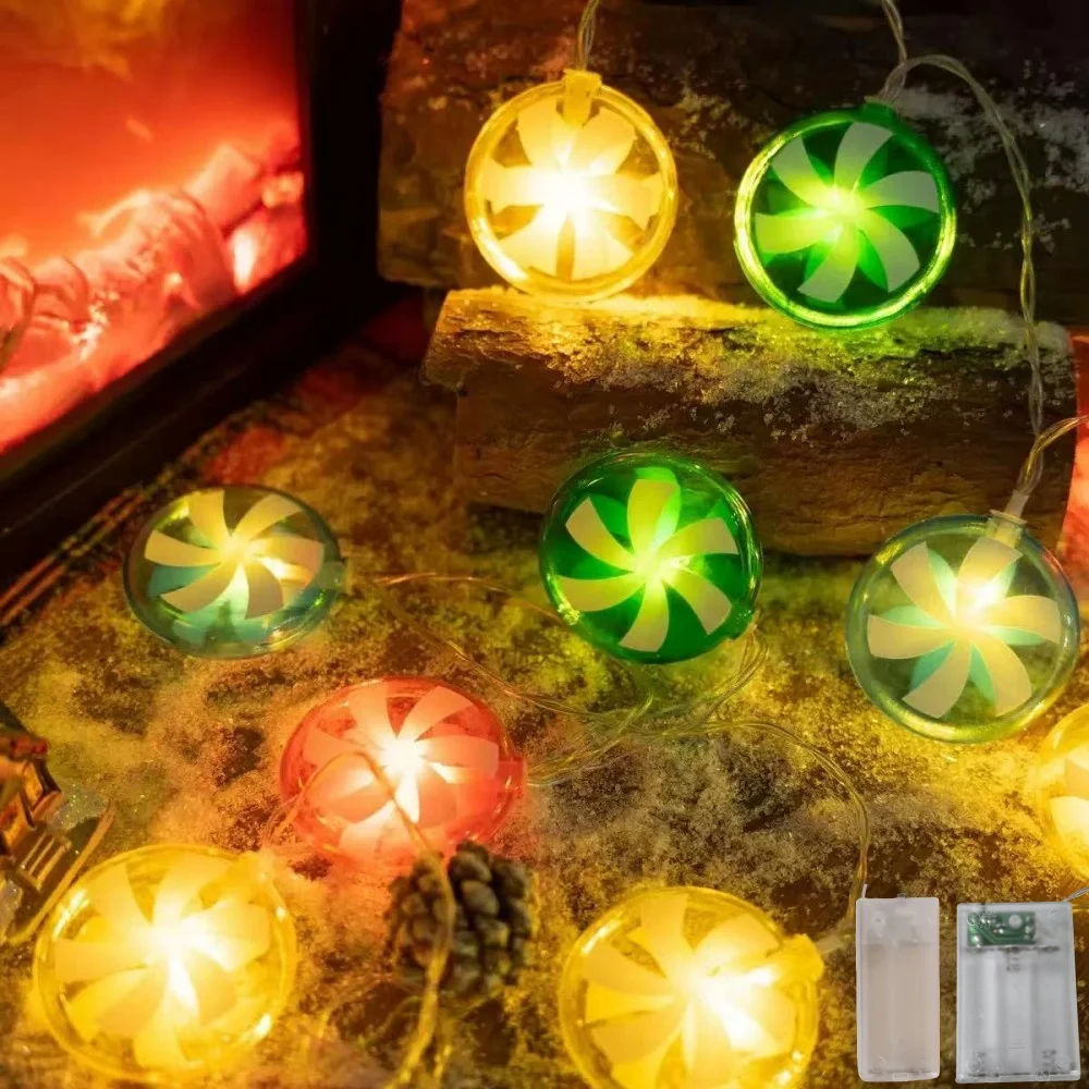 1 قطعة 1.5 متر/3 متر عيد الميلاد صندوق بطارية طاحونة مصاصة سلسلة ضوء ، خالية من البطارية ، زينة عيد الميلاد ، تستخدم لتزيين الحفلات