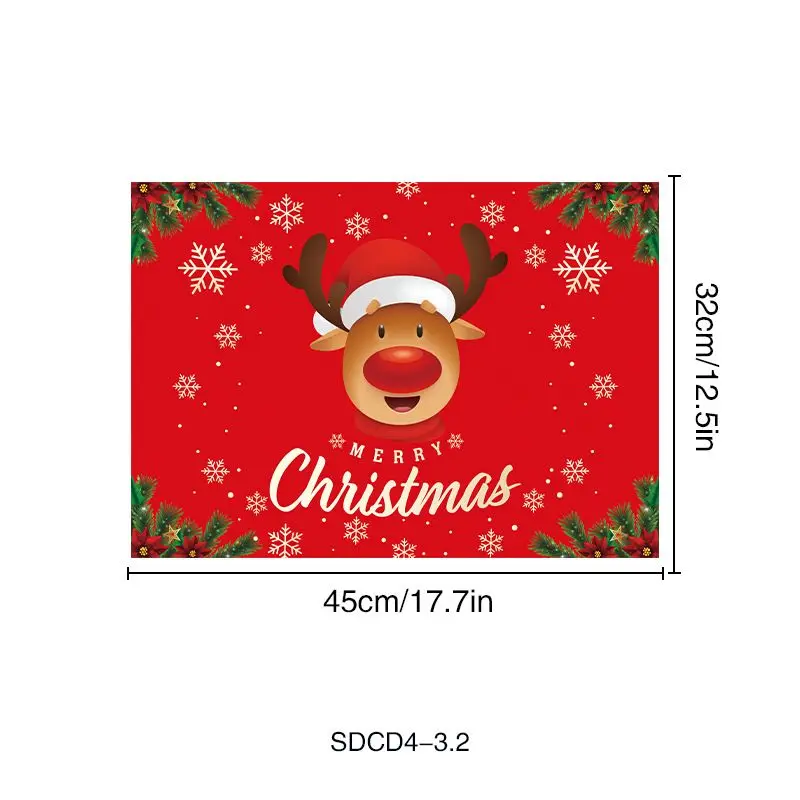 VIKAMA Cartoon Santa Claus Meal Mat Waterproof and Insulated Table Mat Holiday Party Home Restaurant Table Decoration Mat