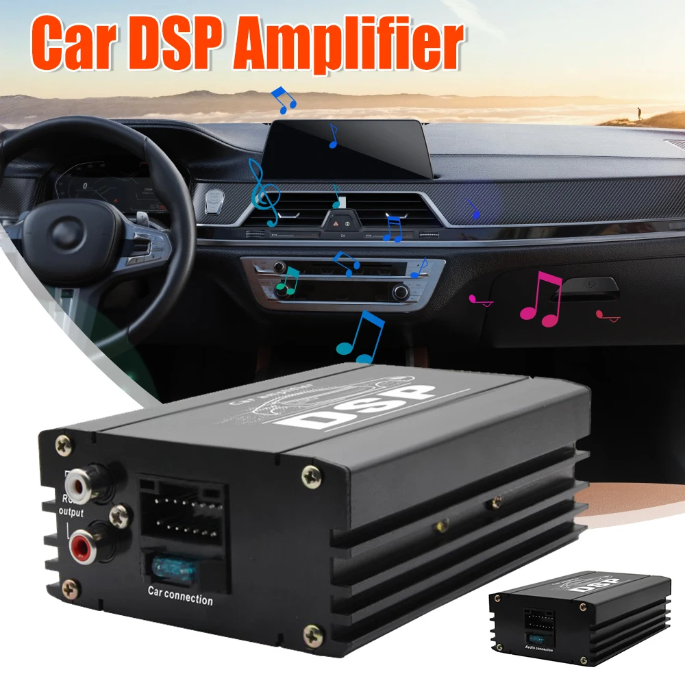 

Автомобильный цифровой аудиопроцессор DSP 4x50 Вт, 4-канальный усилитель мощности DSP для автомобиля, усилитель DSP для улучшения звука в авто