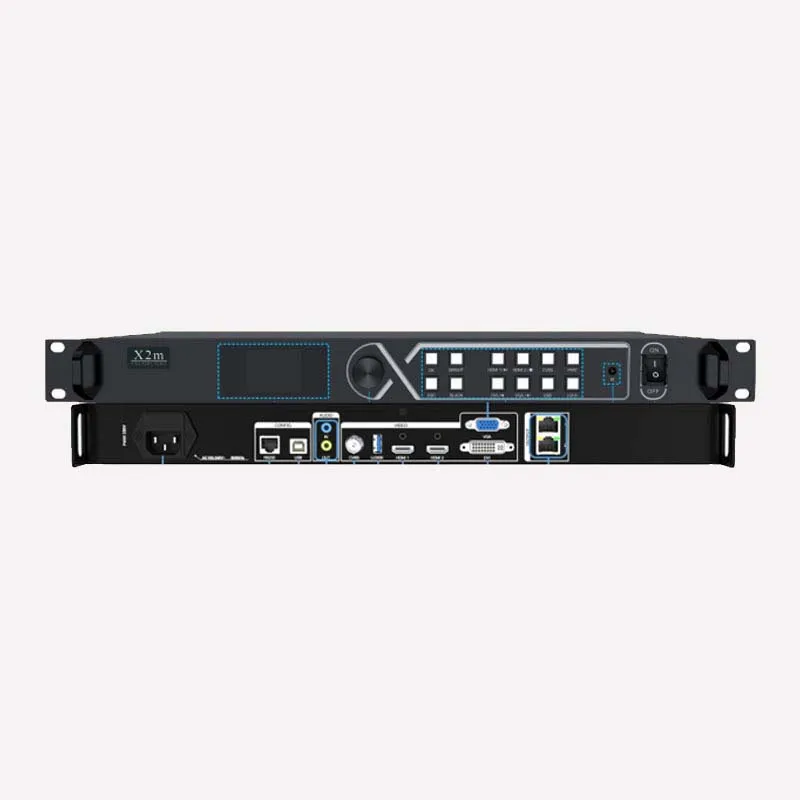 LED Display Screen Colorlight X2m Video Processor RGB Full Color Module Indoor Video Wall Controller USB Port Supports HDMI DVI