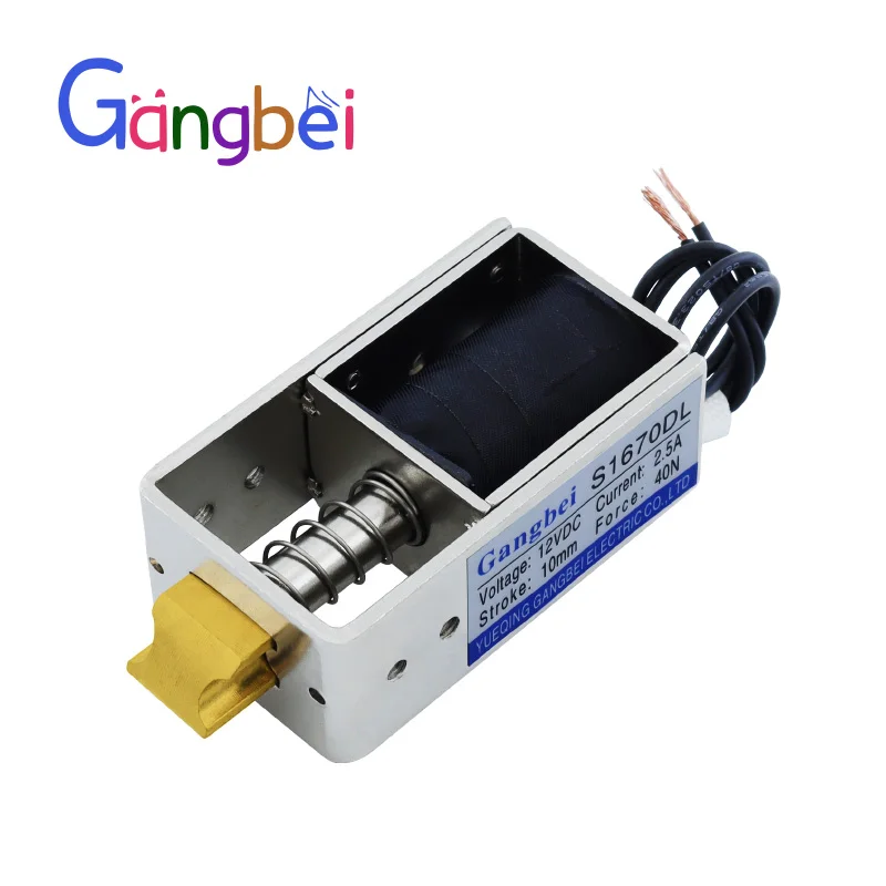 gangbei-S1670DL DC 12V 24V Push&Pull type electromagnet 12v electromagnetic door locks  electromagnetic switch