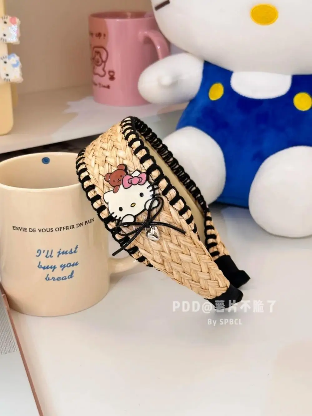 عطلة نمط مرحبا كيتي نسج هيرباند Kawaii الكرتون لطيف عقال واسعة الحواف دبوس الشعر صور غطاء الرأس الإبداع فتاة هدية