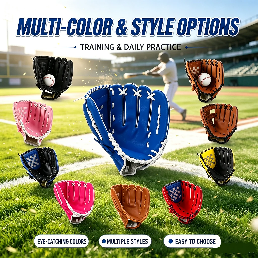Youth Adult Infield Pitcher Baseball Glove Softball Glove - Adjustable Style for Sports Team Uniforms