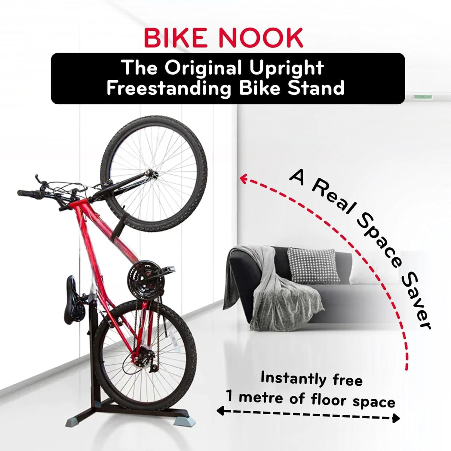 Stand & Vertical Storage Rack - 4 Pack with connectors- The Original Vertical Bicycle Floor Stand for Garage