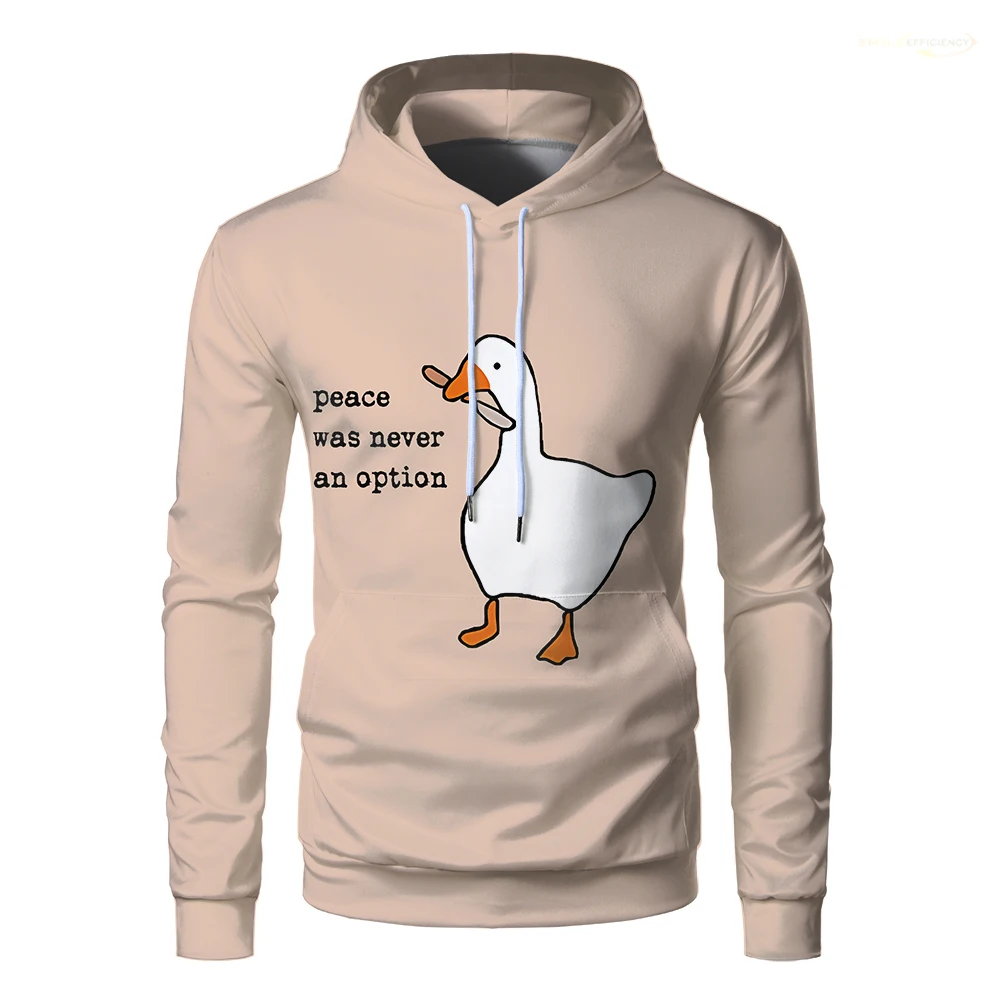 

Peace Was Never An Option Goose Men Hoodie Fashion Casual Animal Sports Sweatshirts Boys & Girls Funny Pullover Camel Hoodies