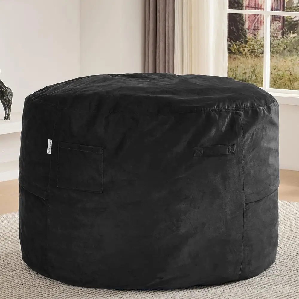 

Memory Foam Bean Bag Chair with Removable Velvet Cover, Ultra Soft Fabric, High Rebound Filling, Portable Lazy Sofa for Adults &