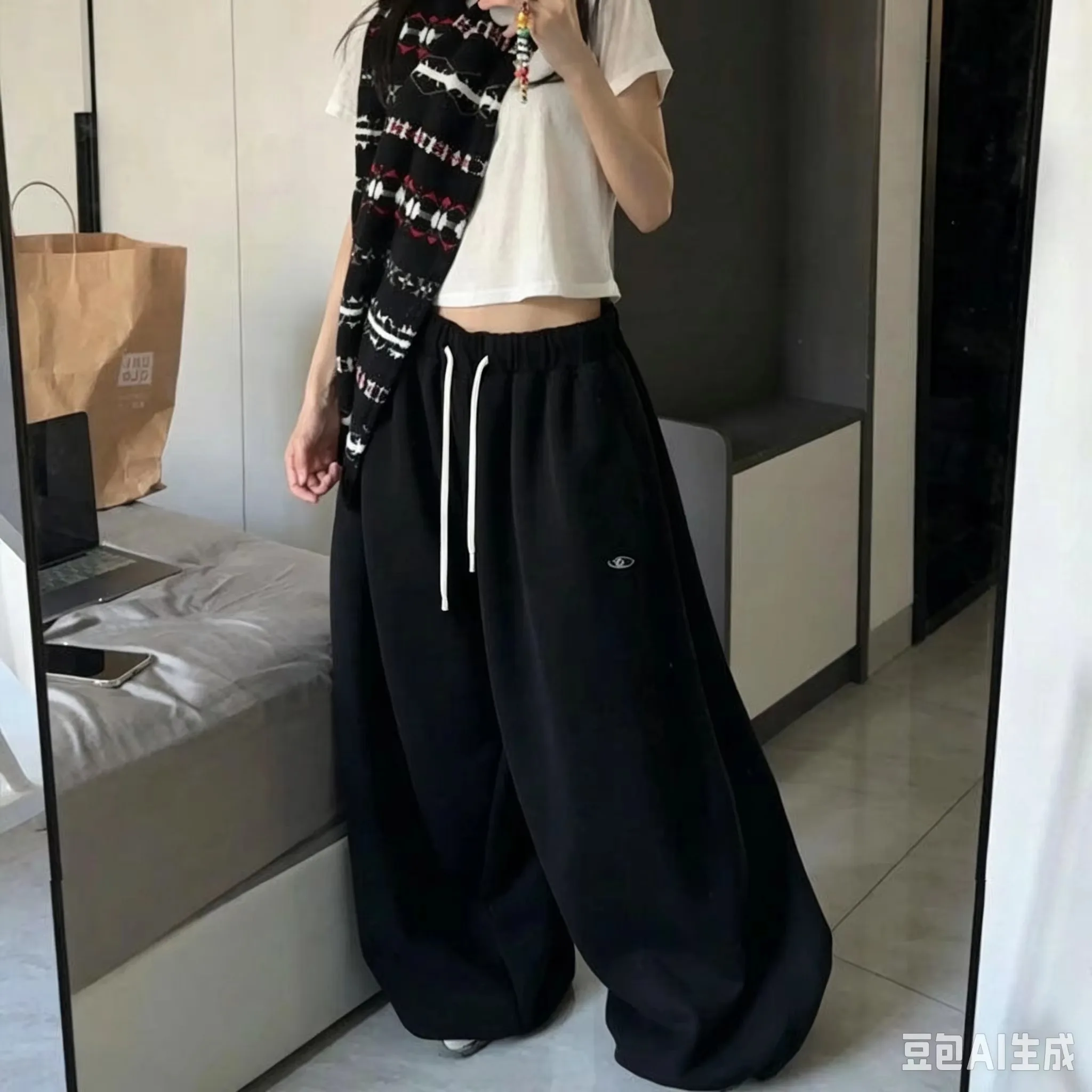 High Street Women's Pants Drawstring Y2K Gothic Hip Hop Lady's Pants Hotsweet Matching Female Trousers Summer New Kids