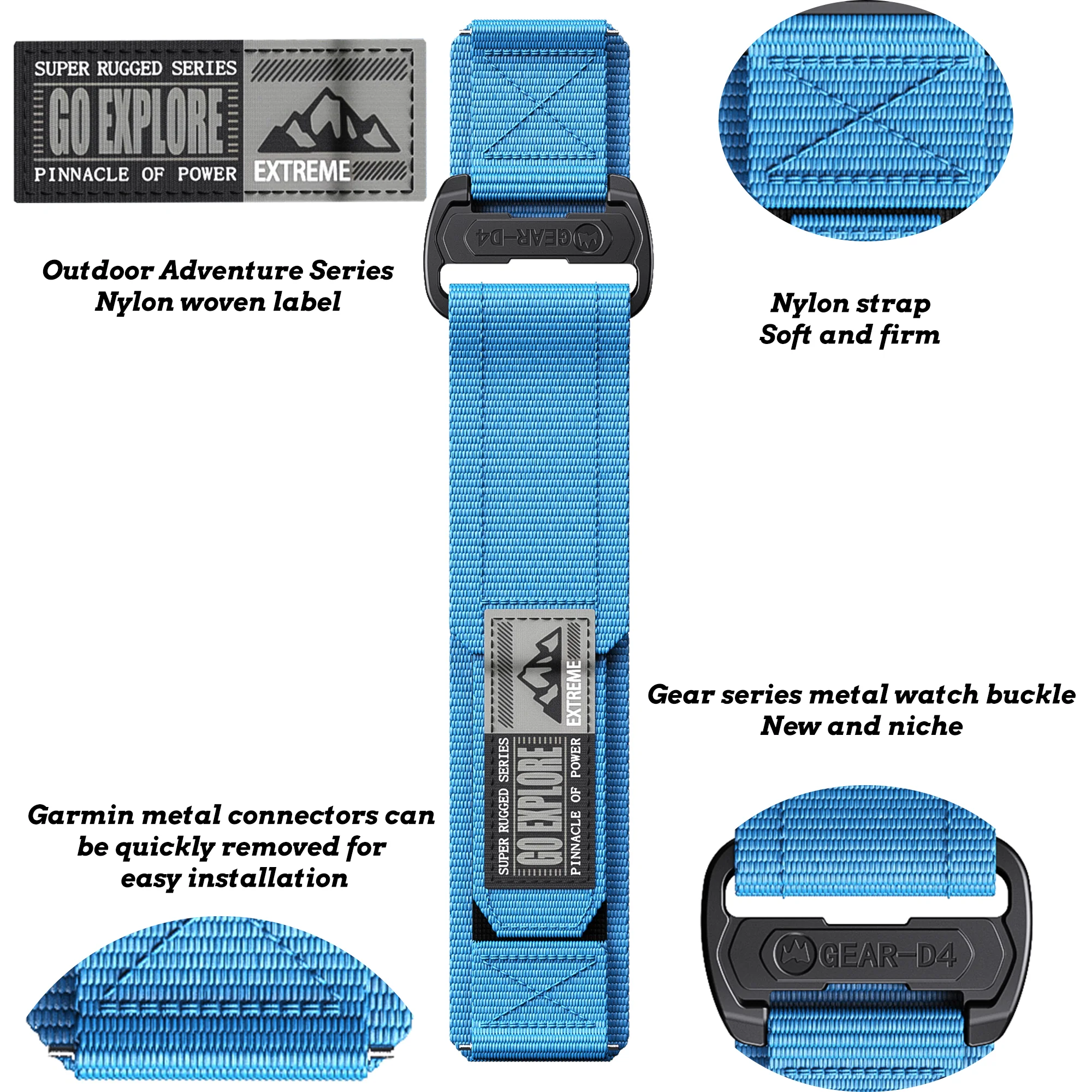 Nylon Watch Band for HUAWEI Watch GT3 Pro 46mm/Watch4 Pro 48mm GT/RUNNER/WATCH Buds GT 2Pro Nylon Series Replacement Strap