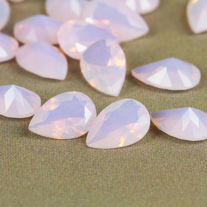 Wholesale 2x4mm-10x12mm 5A Pear Shape Cut Nano Opal Pink Stone Nanocrystal Synthetic Gems For Jewelry Wax Setting