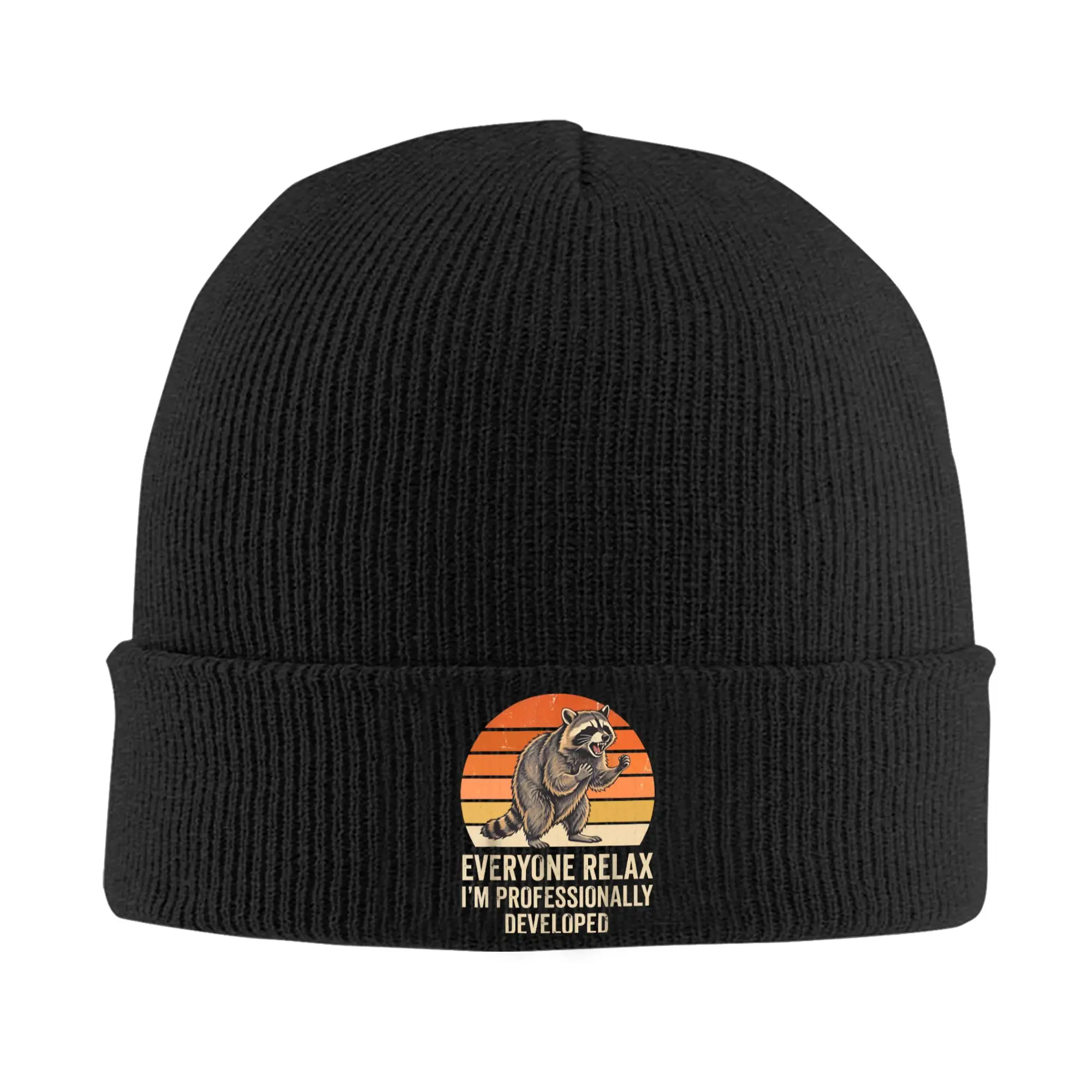 Everyone Relax I'm Professionally Developed Beanie Hats  Knit Hat Adult Unisex Trendy Thermal Elastic Caps Spring Bonnet Hats