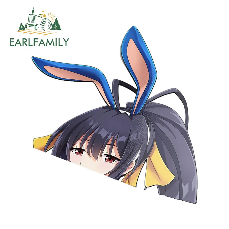 EARLFAMILY 13cm for NSFW Hentai Akeno Himejima Car Sticker Bunny Girl Sexy Anime Auto Decal Air Conditioner Personality Decals