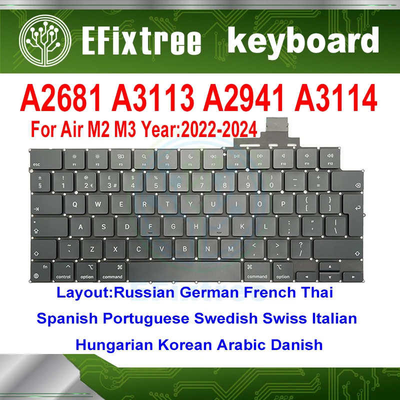 

New Laptop Keyboard For Macbook Pro 13" 15" A2681 A3113 A2941 A3114 Used for Keyboard Replacement EMC Year 2022-2024