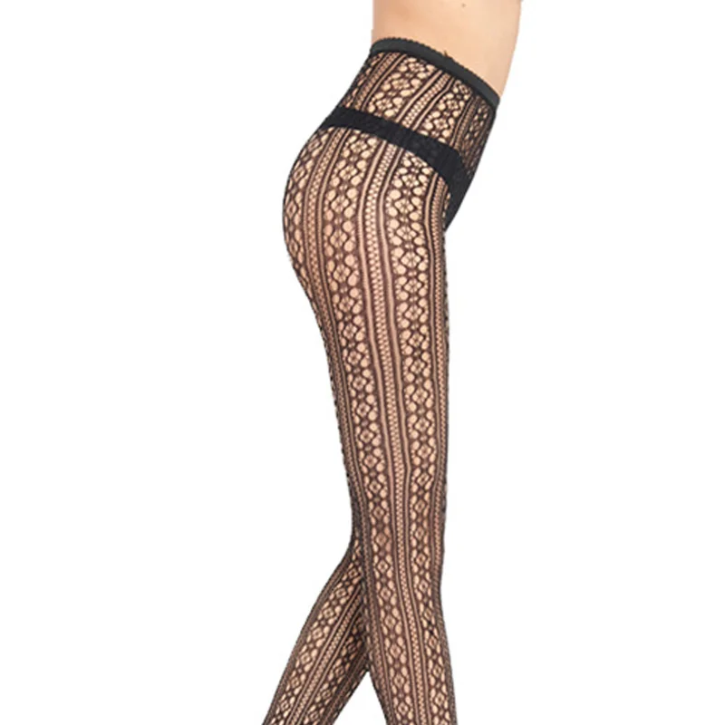 1pcs jacquard summer black silk avoid temptation fishnet leggings