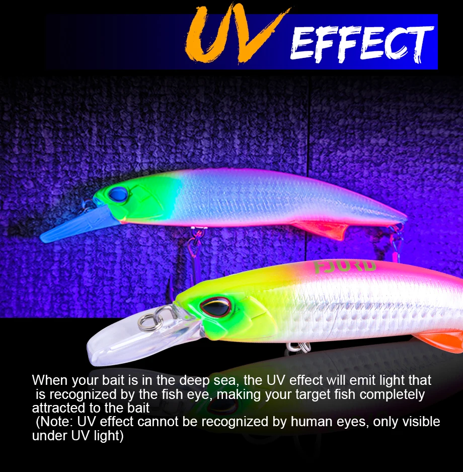 FJORD Glow UV 110 mm 64 g sinkende harte Köder Angelköder Weitwurf Meertiefe Salzwasser Trolling Köder Swimbaits Angelartikel – Detail 3
