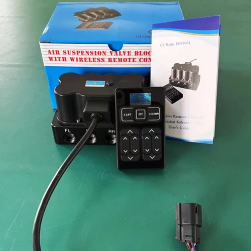 범용 DC12V 200PSI 공압 에어 서스펜션 시스템 제어 솔레노이드 밸브 매니폴드 장치(원격 제어 패널 키트 포함)