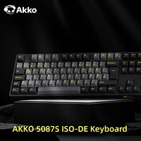 AKKO 5087S Black & Gold ISO-DE Layout Mechanical Gaming Keyboard N-Key Rollover TKL RGB Hot-swap Wired Custom keyboards