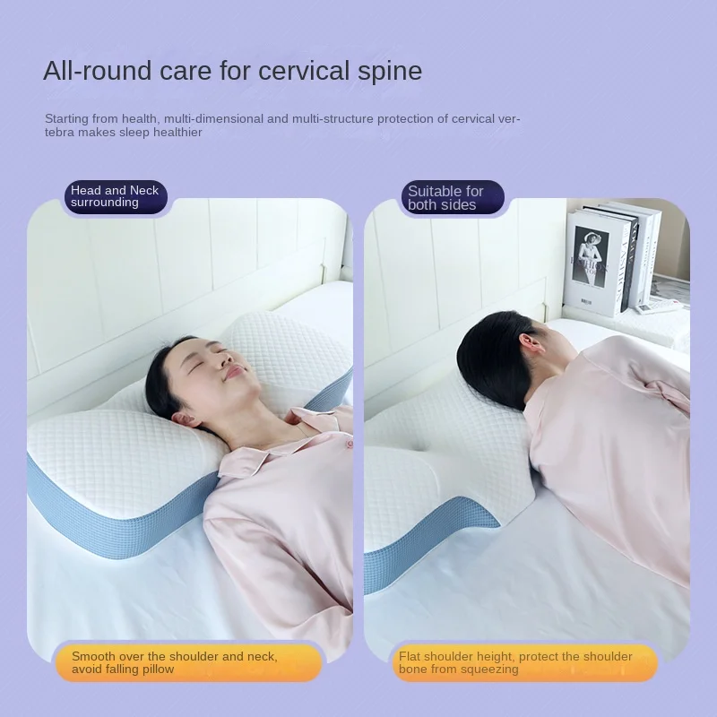 

Pillow Memory Foam Slow Rebound Irregular Shape Ergonomic Neck Protection Household Mesh Matching Standard Bedding Adult 1Pc