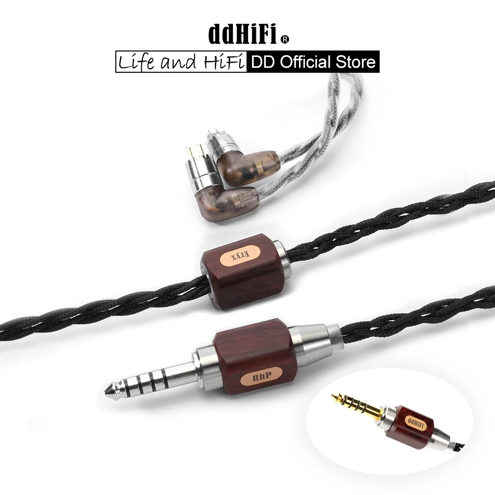 DD ddHiFi Eryx 4.4mm Balanced HiFi Earphone Upgrade Cable, Quad-Conductor, Nyx Pin Interchangeable, RhP/Pentacon OFC Plug