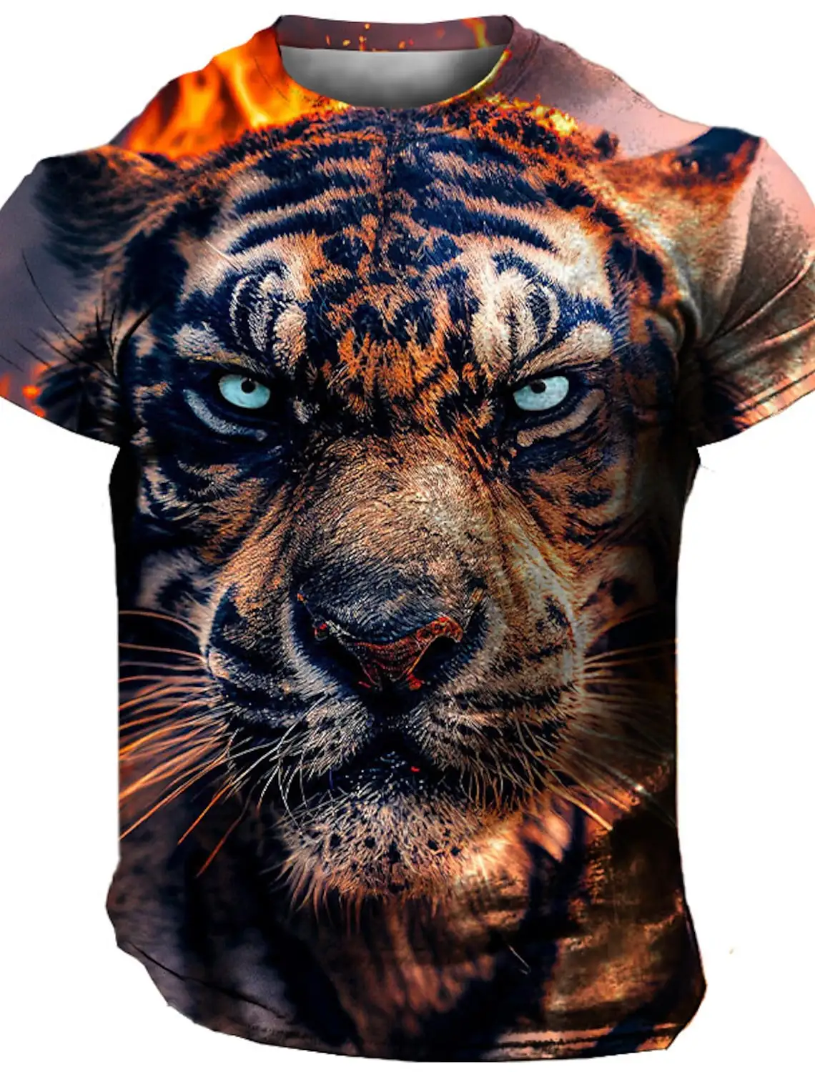 Men's T Shirt for Men Graphic Animal Tiger Tops 3D Print Outdoor Street Daily Short Sleeve Designer Vintage Oversized T-shirts