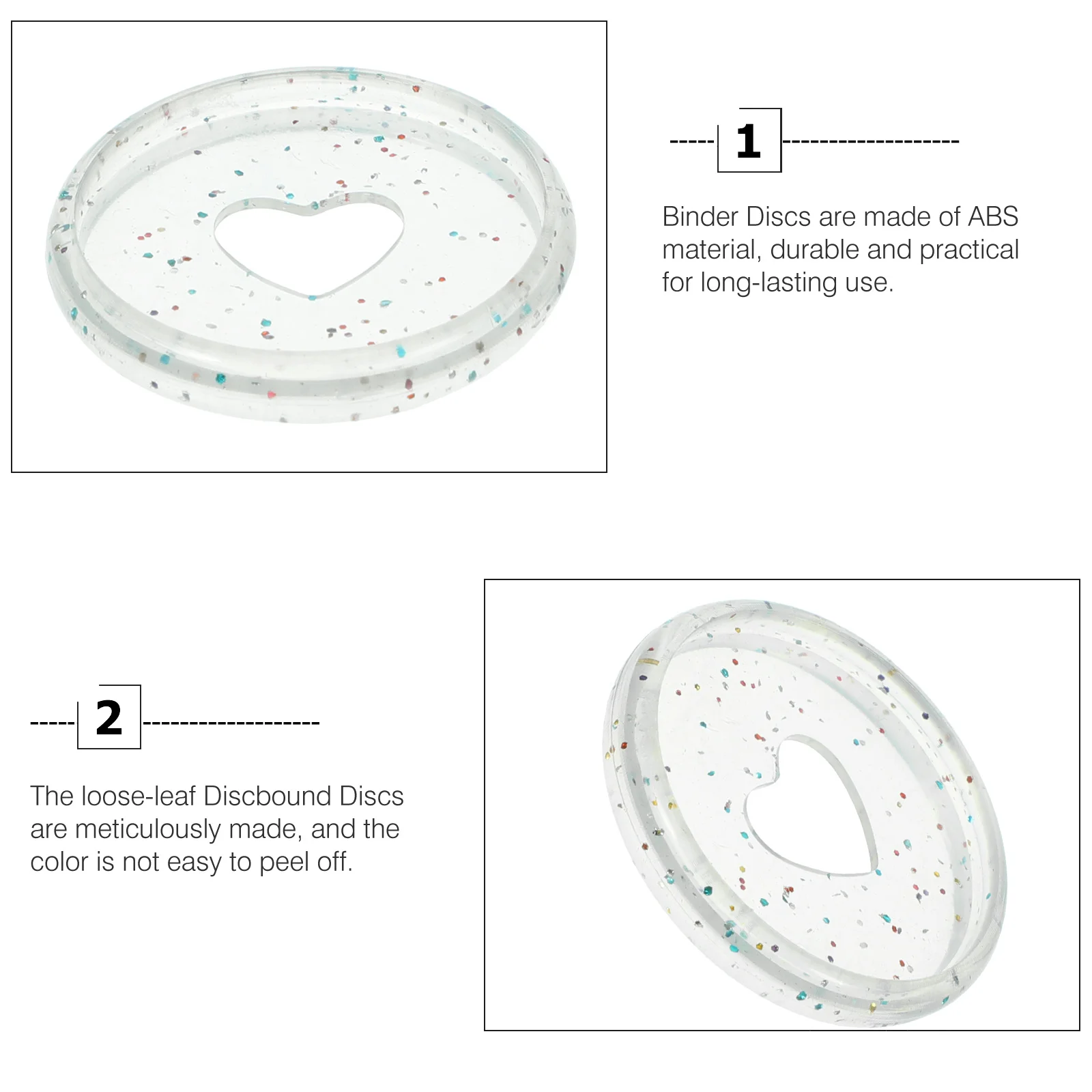 50pcs Binder Round Plate Abs Lightweight For Home Office School Use Discbound Discs Loose-Leaf Binding Plastic Binding