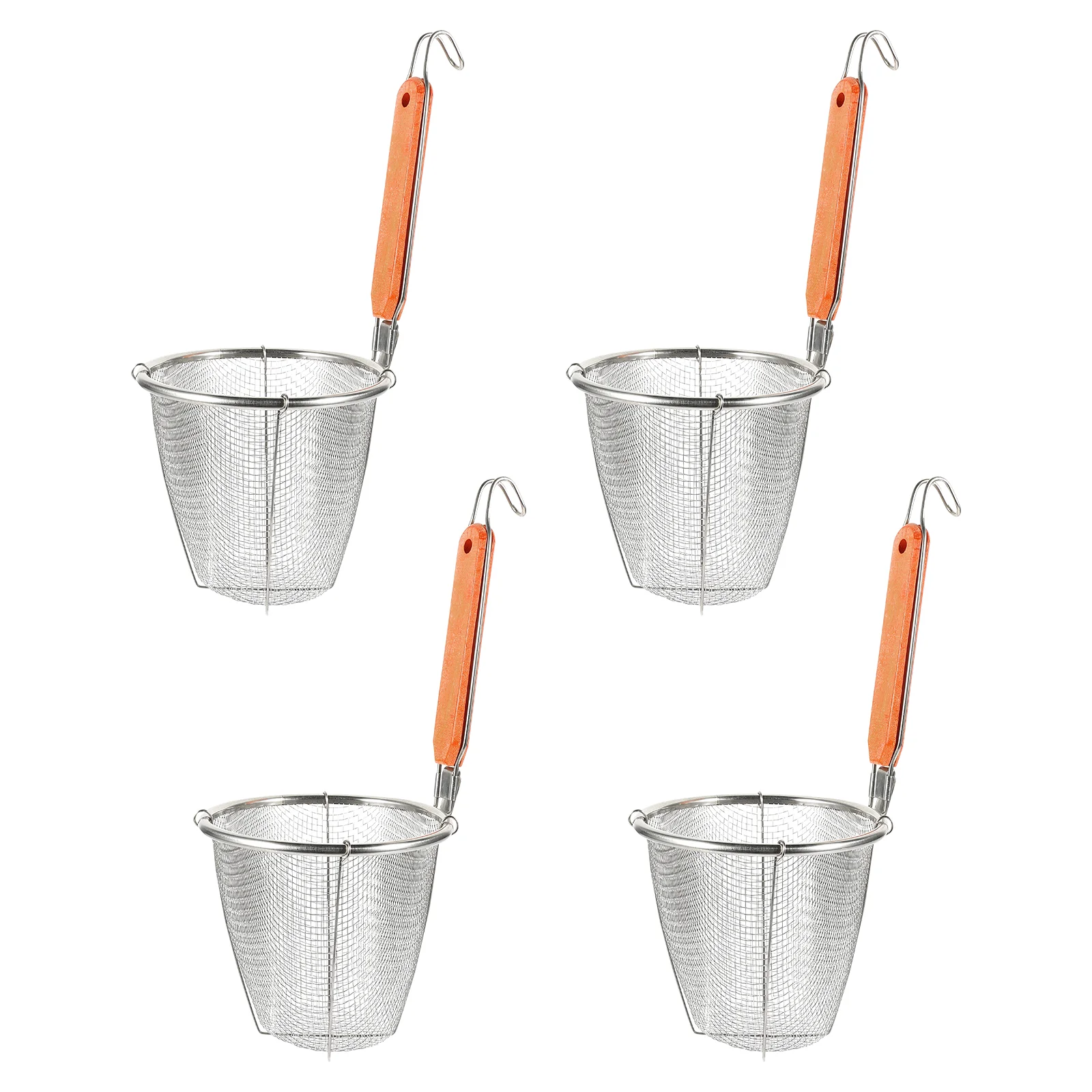 4 шт. фильтр из нержавеющей стали, сито для макарон, ложка, дуршлаг, фетучини, сетка, корзины для спагетти с лапшой и ручкой, практичные для