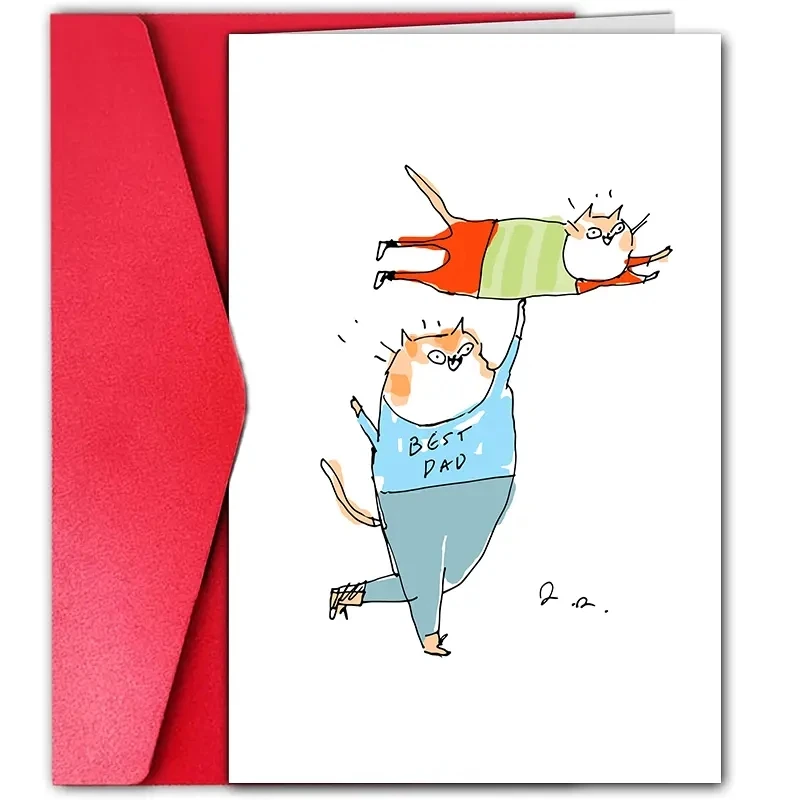 

1 Веселая открытка на день отца, креативная графическая поздравительная открытка, лучший подарок для папы.