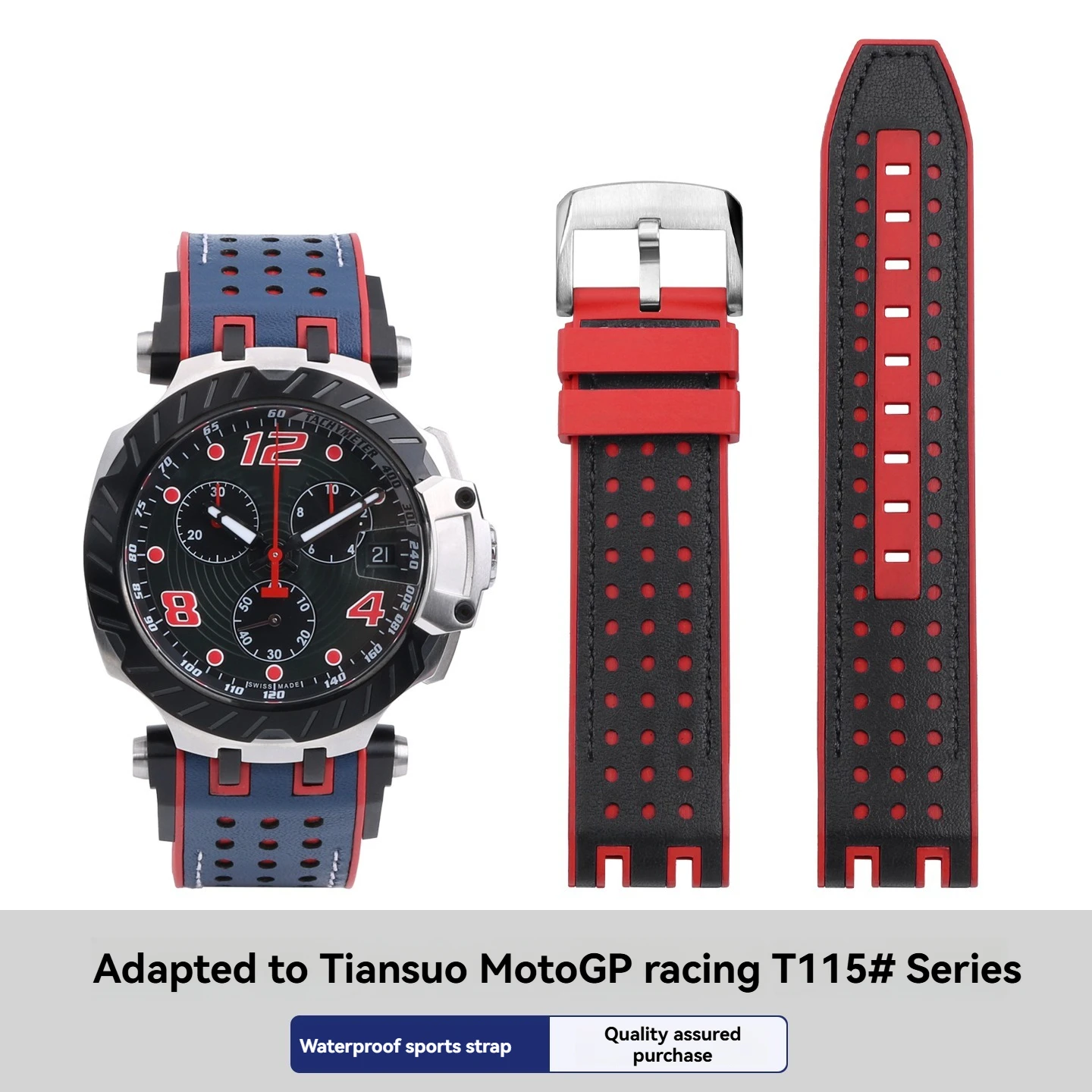 

Резиновый сменный ремешок для Tissot MotoGP T115.417 T115.427 Racing Series, водонепроницаемый спортивный ремешок для часов, мужской аксессуар