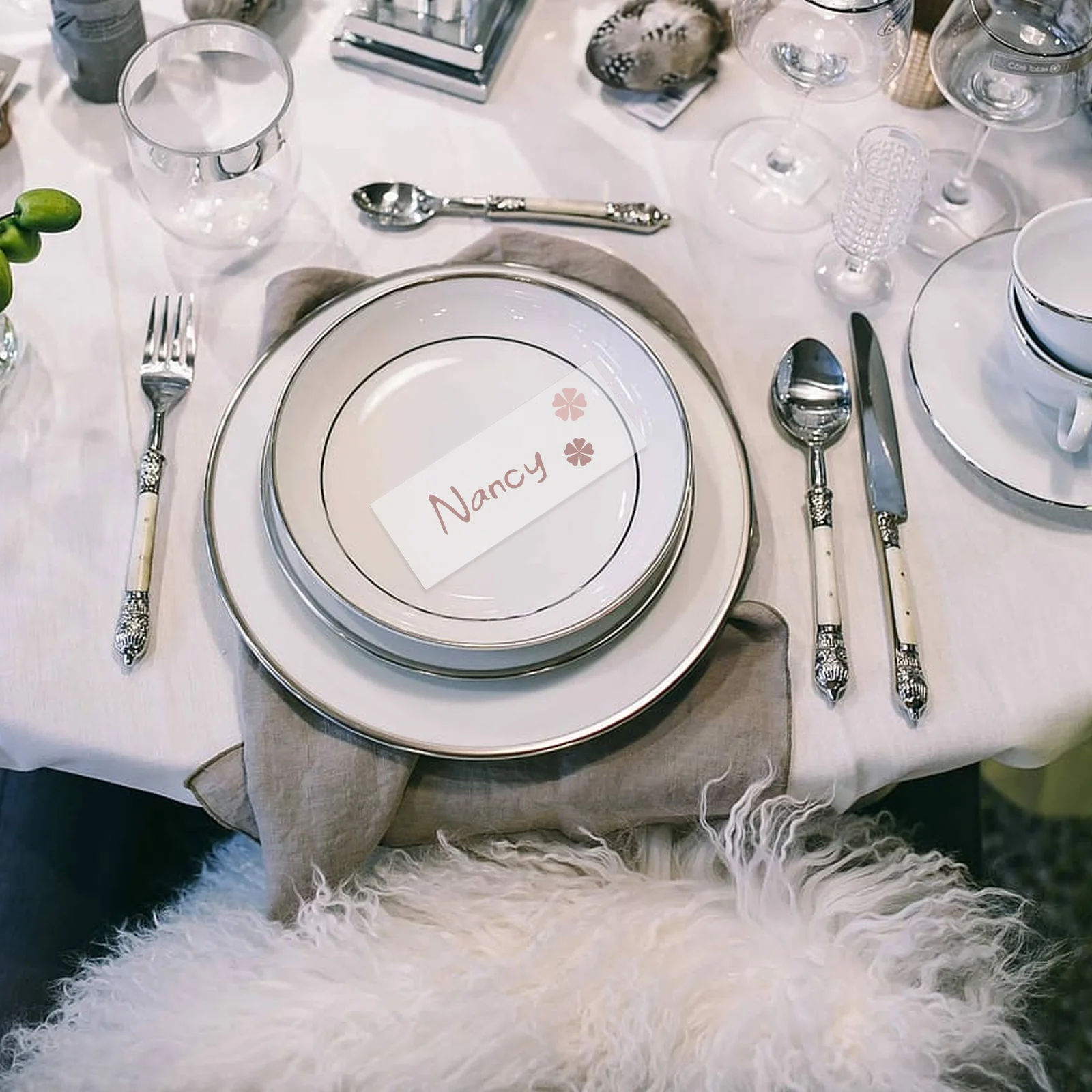 

25Pcs Acrylic Name Cards Blank Place Cards for Wedding Birthday Reception Table Setting Durable Place Name Plate Wedding