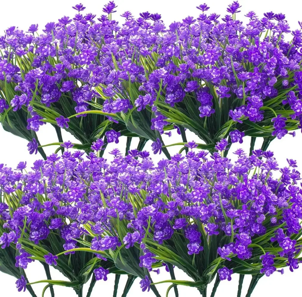 

20 Bundles Artificial Flowers Outdoor for Decoration UV Resistant Faux Plastic Plants Garden Porch Window Box Décor