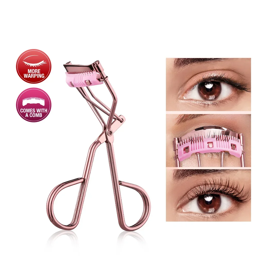 200Pcs Professional Rose Gold Eyelash Curler Eyelash Cosmetics Makeup Tools Ladies Accessories Quick Styling Compact Portable RX