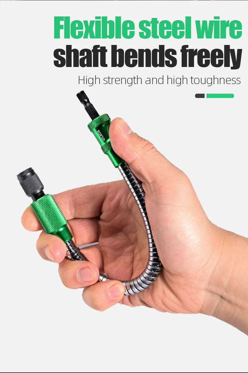 LAOA 90 ° /180 ° Bit-Eckadapter & Flexibler Schaft 1/4 Zoll Sechskant-Schlagschrauber-Winkeladapter für enge Räume Schraubendreher-Verlängerung – Detail 14