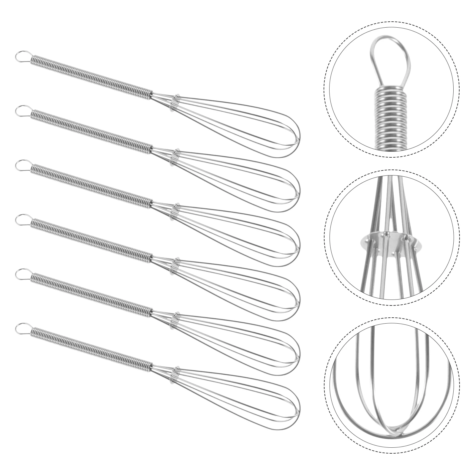 7 Pcs Balloon Metal Hair Dye Mixer Blender Whisk Cream Kitchen Colour Stainless Steel Color Whisks Paste