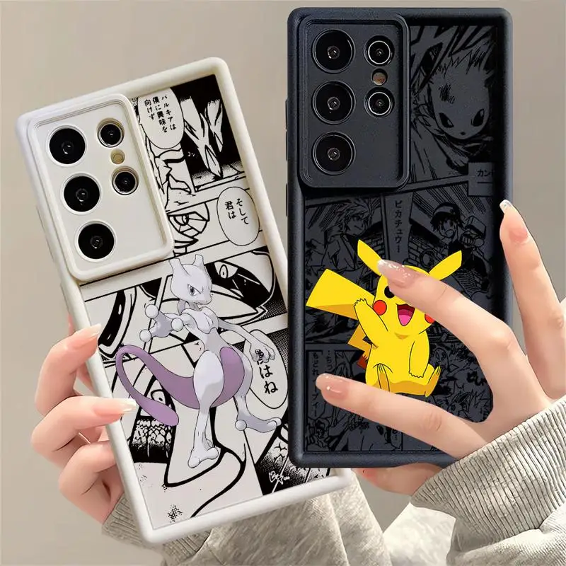 Pokemon Pikachu Anime Phone Case for Samsung Galaxy S24 Ultra S23 S20 S21 Plus S22 Ultra S20 FE Liquid Silicone Soft TPU