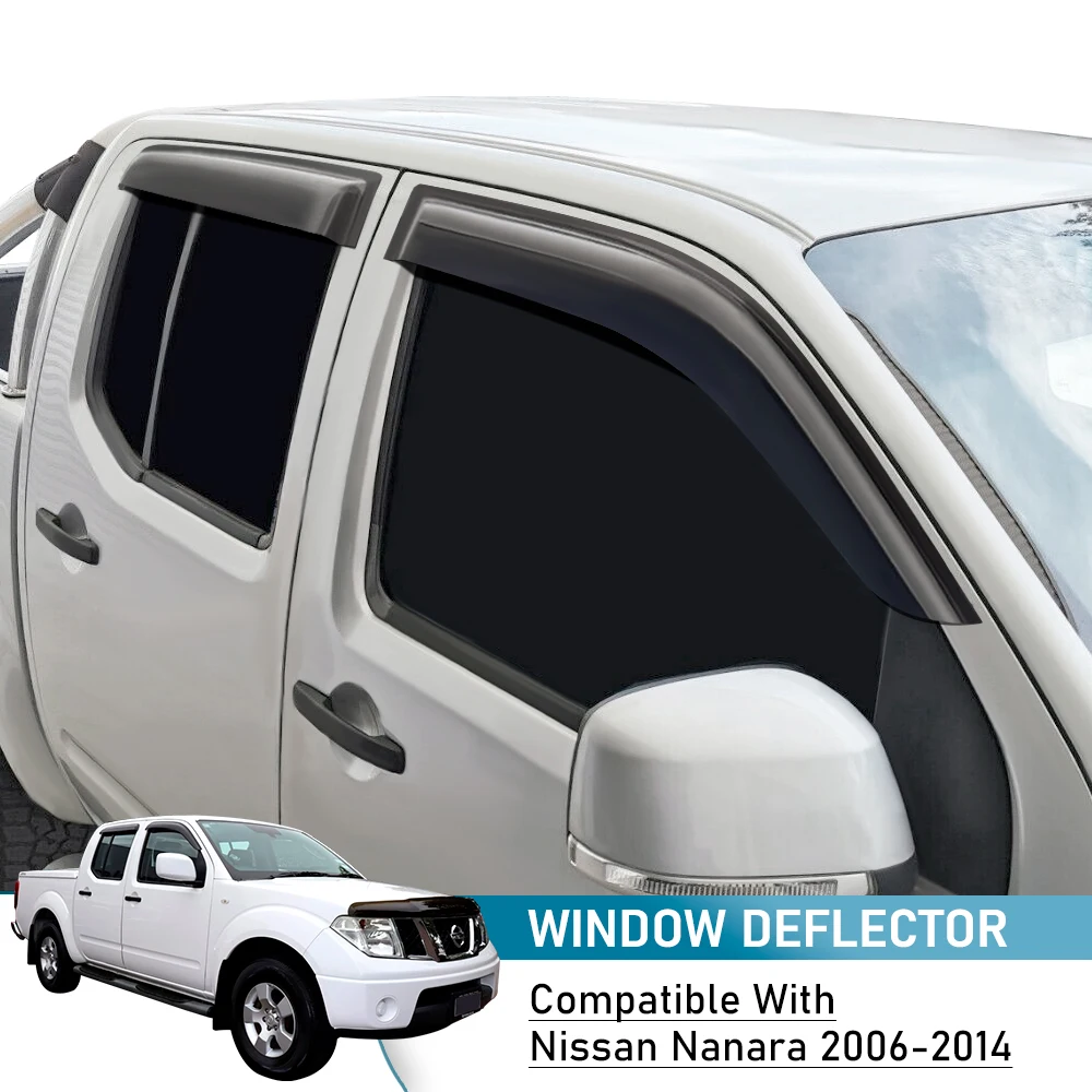 4PCS Weather Shield Window visor Side Window Deflectors Weathershield For Nissan Navara D40 2006-2014 Double Cab Car Accessories