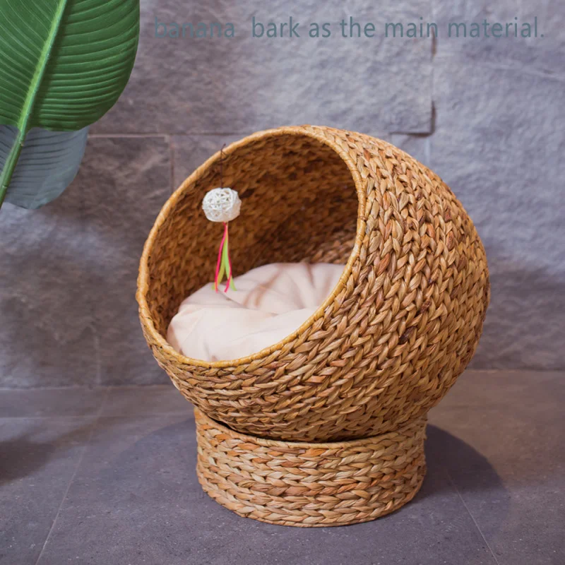 

Banana Leaf Hand-Woven Semi-Enclosed Four Seasons Universal Breathable Rattan Nest