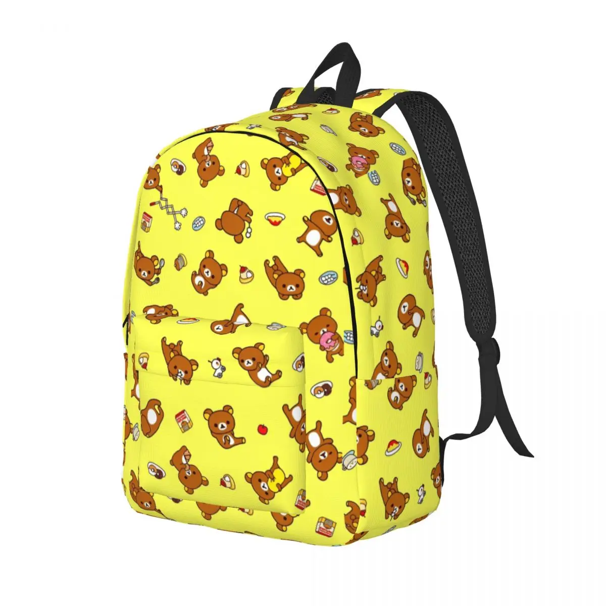 Рюкзак Rilakkuma для мужчин и женщин, модный студенческий деловой рюкзак, холщовые сумки с милым медведем для ноутбука, уличные сумки