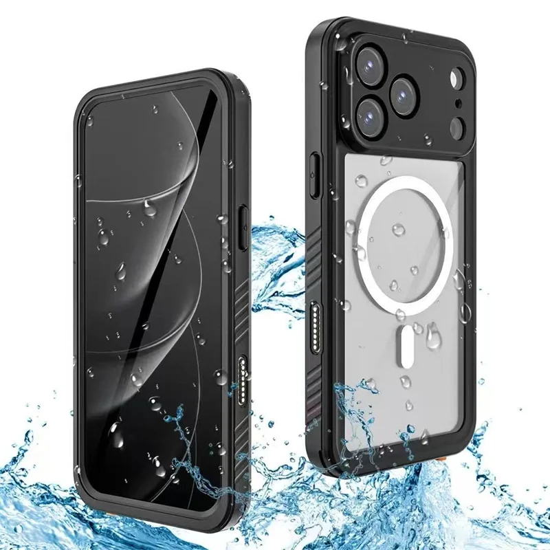 

IP68 Waterproof For iPhone 12 13 14 15 16 17 Pro Max Phone Case with MagSafe Snowproof Dustproof Shockproof 360 Protection Cover