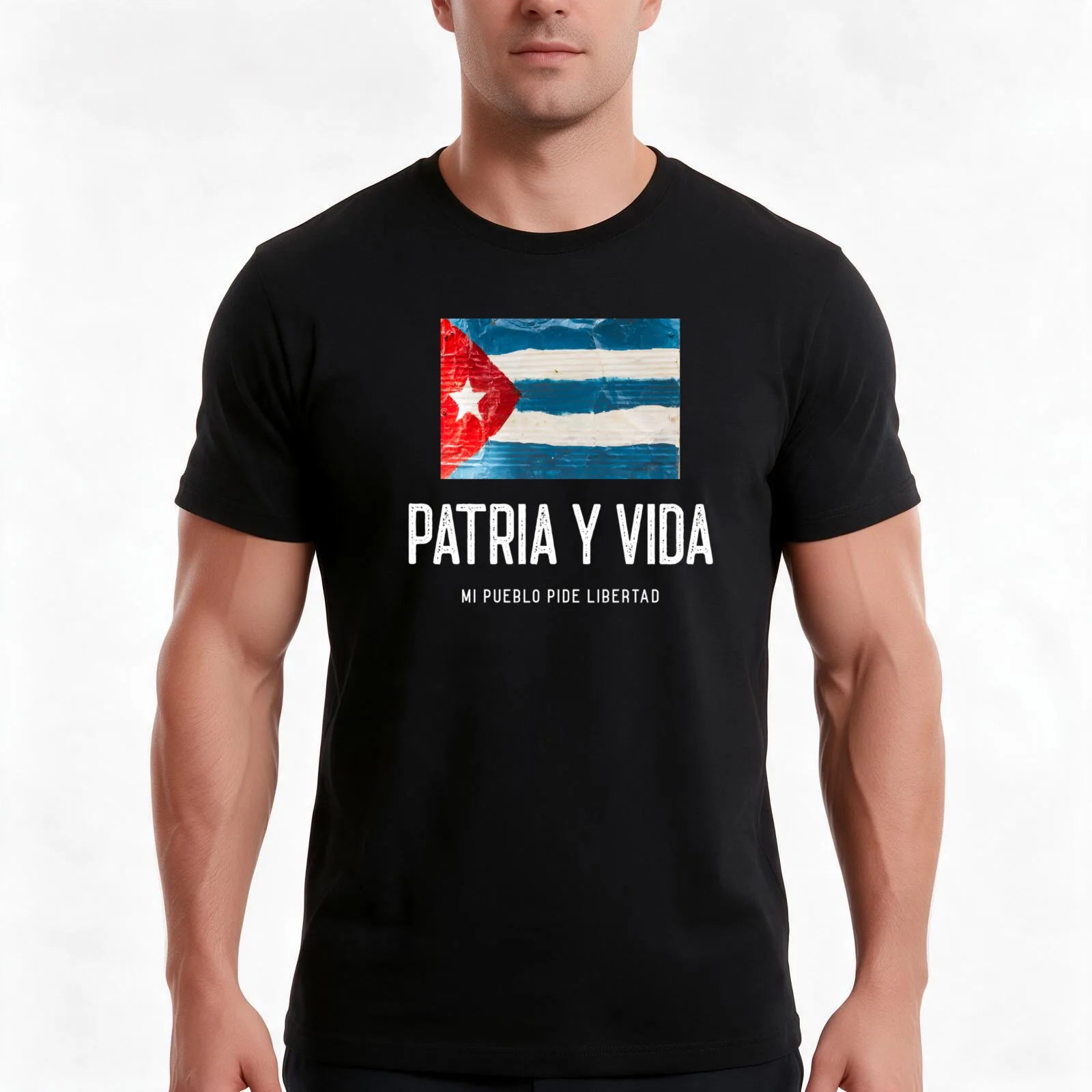 PATRIA Y VIDA - MI CUBA PIDE LIBERTAD T-Shirt, Summer Casual Cotton Tee, Oversized Streetwear Tops, Vintage Graphic Print