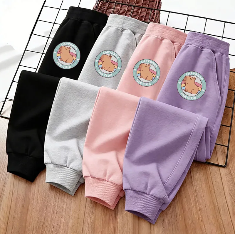 Kawaii Long Pants Sports Capybara Design Trousers Pant Autumn Winter Clothes 90s Graphic Kids Boys Girls Children's Pants