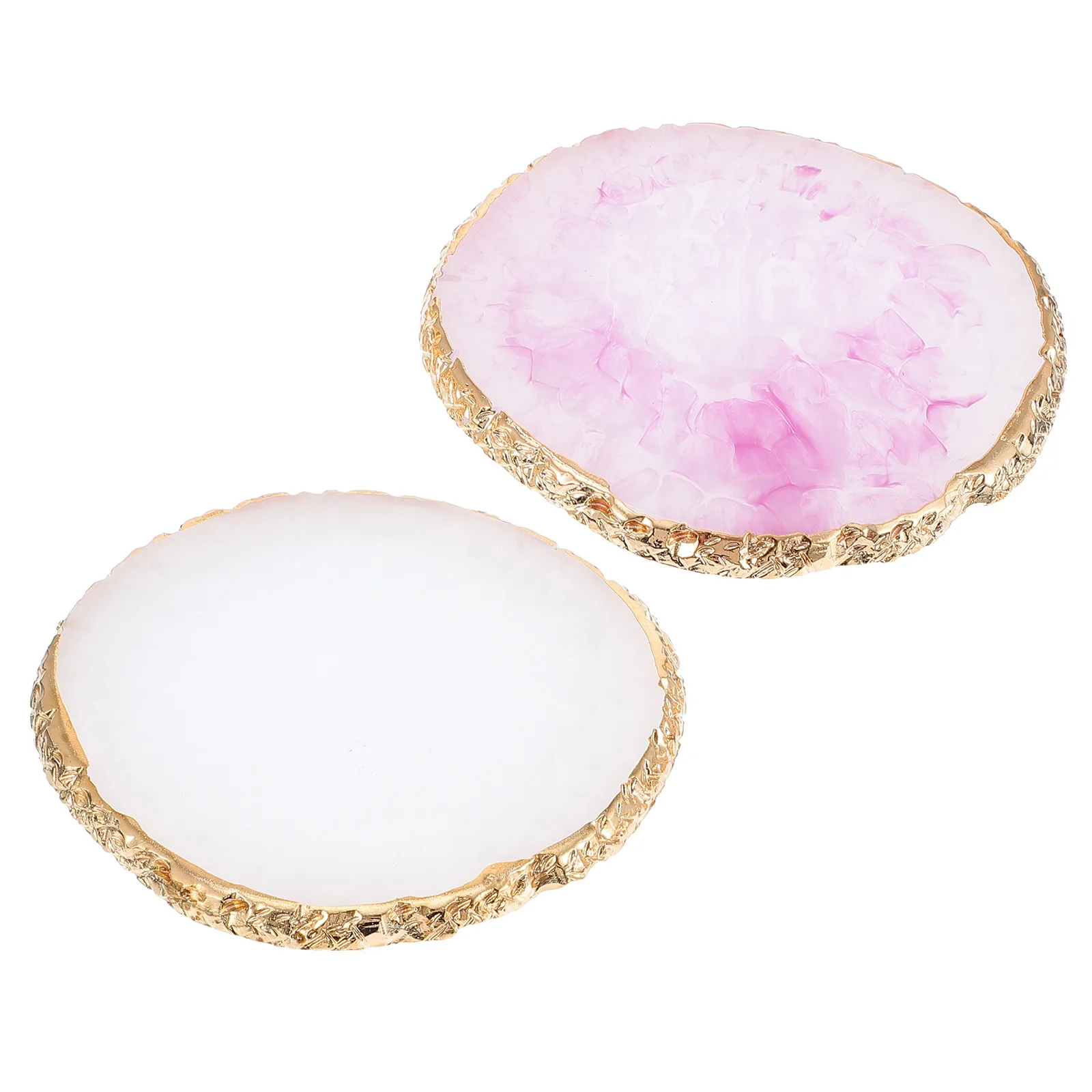 2 pezzi tavolozza per nail art in resina colore dorato texture liscia facile da pulire smalto gel miscelazione strumenti per esposizione manicure per salone