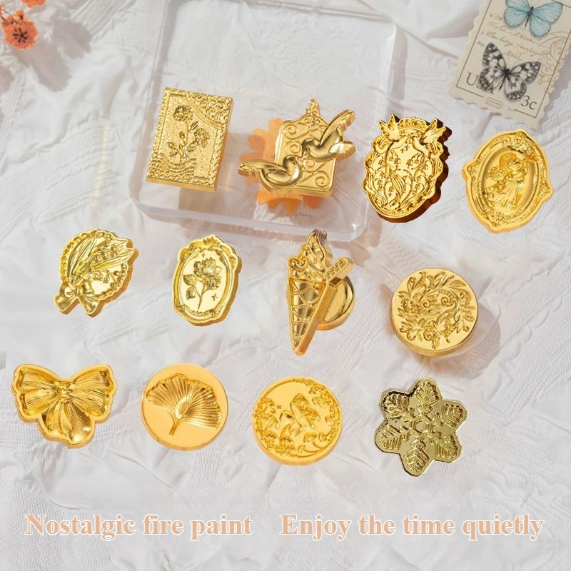 Vintage Lacquer Seal Head Replacement Carving Seal Tool Hand Account Seals Festival Party Invitation Wedding Decoration