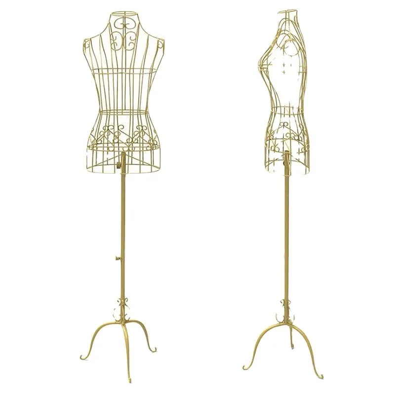 

European wrought iron model rack female props wedding dress shooting clothing rack full body female hanger clothes display rack