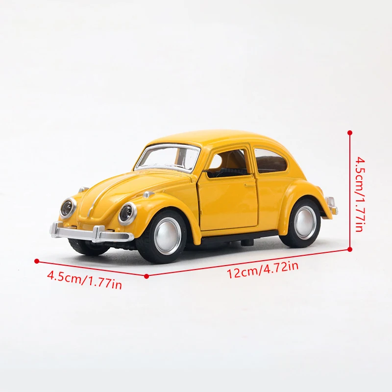 Alloy Car Model Beetle Vintage Door Opening Children\'s Toy Motorcar Cake Decoration Collection Accessories For Boy Gift