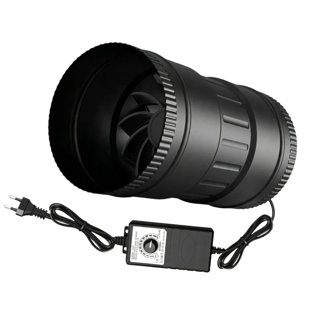 dryer-booster-inline-duct-fan-for-small-grow-tents-black-automation-kit-low-power-consumption-shortened-body-design
