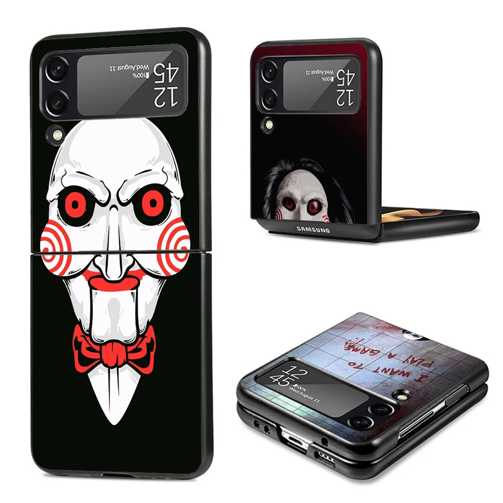 The Jigsaw Killer Horror Phone Case For Samsung Galaxy Z Flip6 5G Flip5 Flip4 Flip3 ZFlip 6 3 4 5 Hard PC shockproof Back Cover