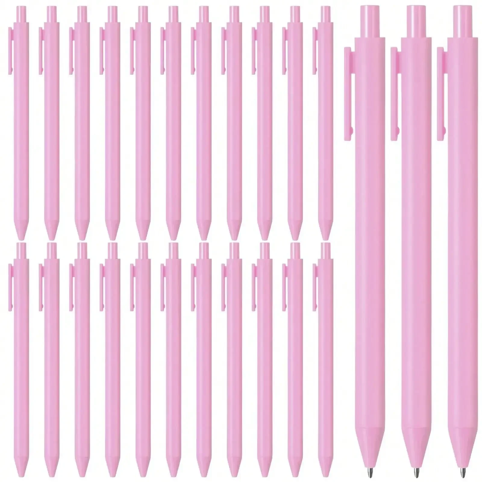 

2026 25 Pcs Ballpoint Pens Bulk Retractable Comfortable Writing Pens Cute Christmas Supplies In Medium Point 1.0 Mm For Teacher Office Home Baby Shower Light PinkBlack Ink