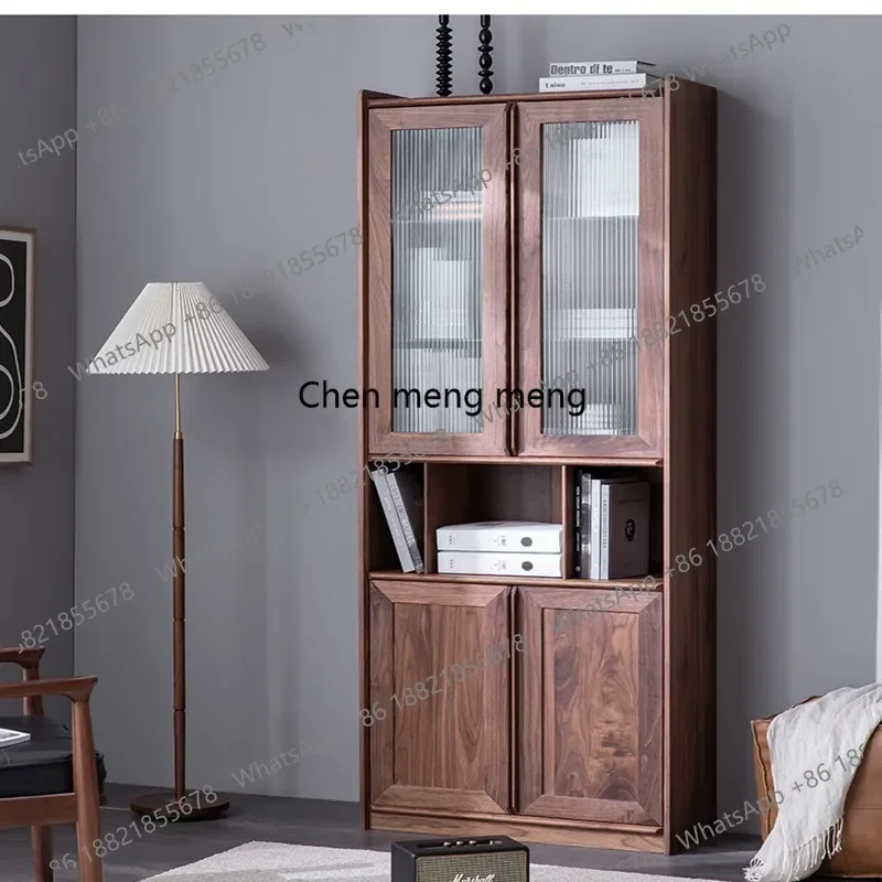 

North American Black Walnut Bookcase Modern Cherry Bookcase Nordic Red Oak Bookshelf Set